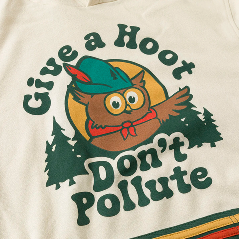 Give a Hoot Don
t Pollute Hoodie by Dapper Ink, LLC