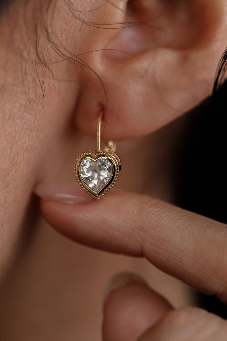 Sweetheart Earrings, Alternate, color, Gold