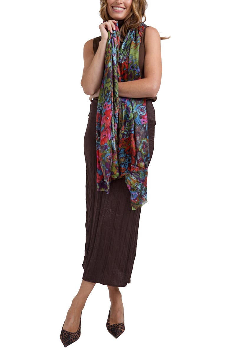 Lily and Lionel London Autumn Floral Printed Scarf, Alternate, color, Multi