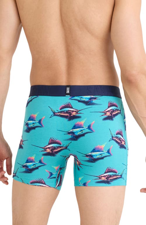 Saxx Men's Droptemp Slim-fit Cooling Printed Boxer Briefs In Great Catch-baltic