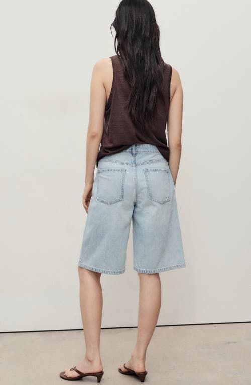 Mango Maddy High Waist Bermuda Denim Shorts In Blue