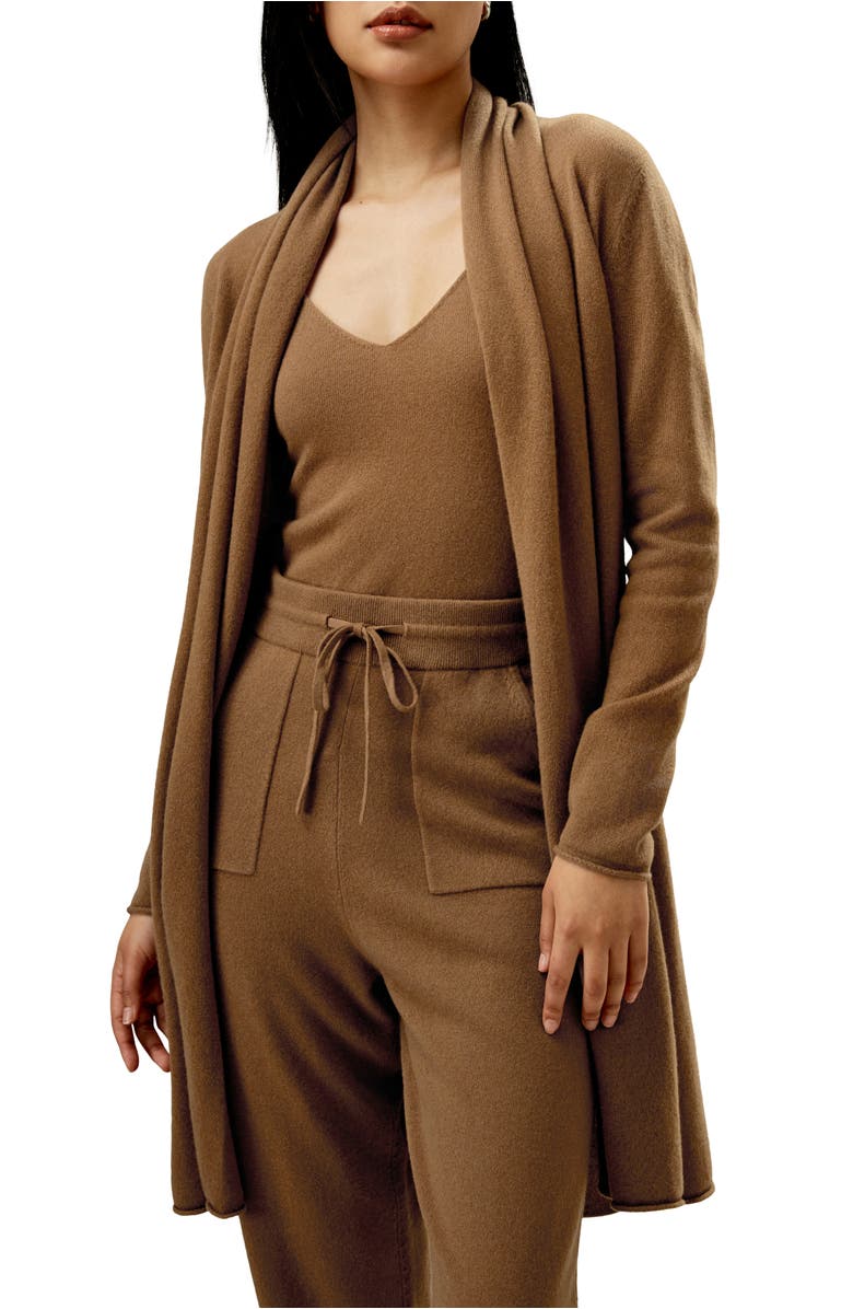 Lilysilk Elegant Pile Collar Open Cardigan for Women, Main, color, Toffee