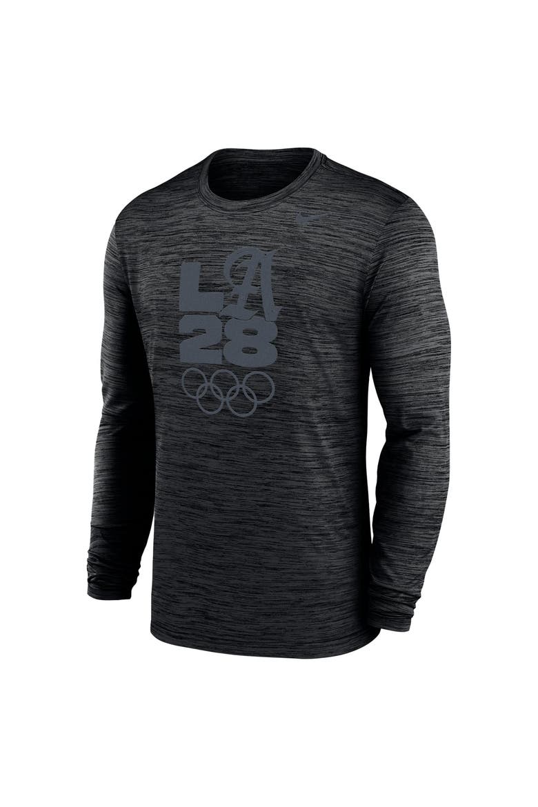 Men's Nike Black LA28 Summer Olympics Team Issue Velocity Dri-FIT Long Sleeve T-Shirt, Alternate, color, Black