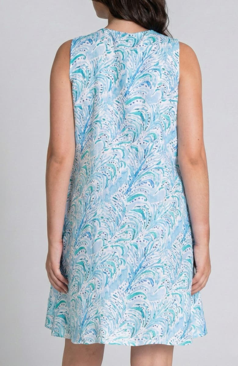 APNY Tropical Palms Linen Shift Dress, Alternate, color,
