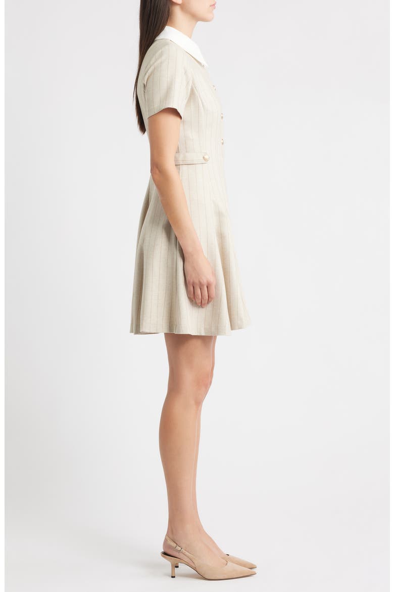 Short Sleeve Fit & Flare Shirtdress, Alternate, color, BEIGE