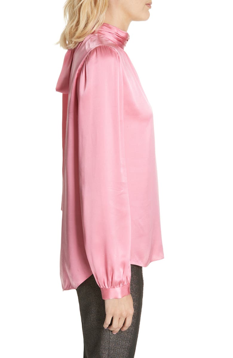 Veronica Beard Chilton Bow Back Silk Blouse, Alternate, color, 