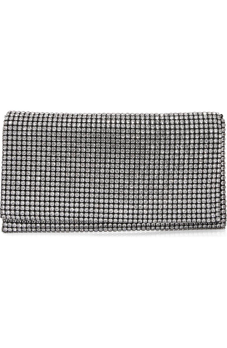 BERNESS Large Rhinestone Embellished Clutch, Main, color, Black