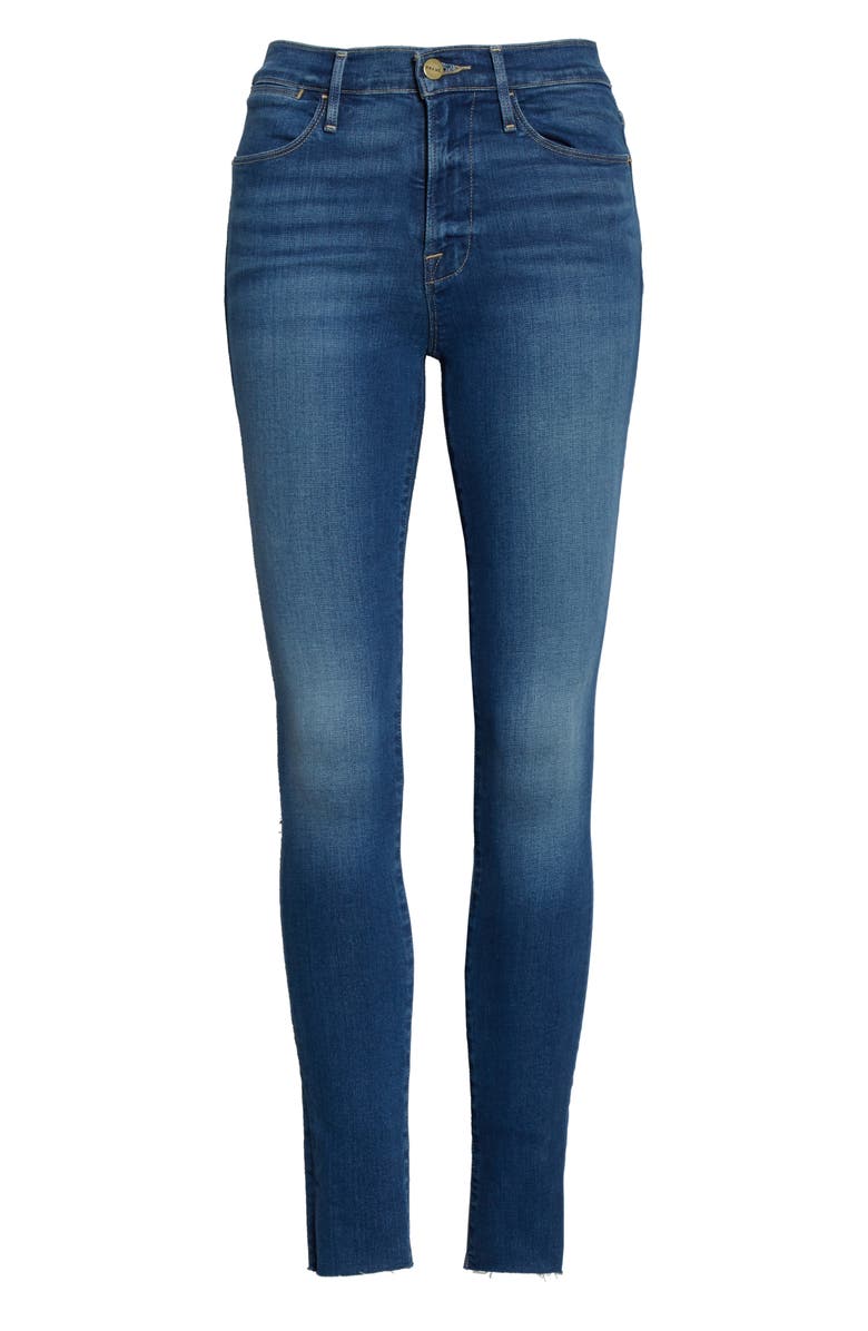 FRAME Le High Raw Hem Ankle Skinny Jeans, Alternate, color, 