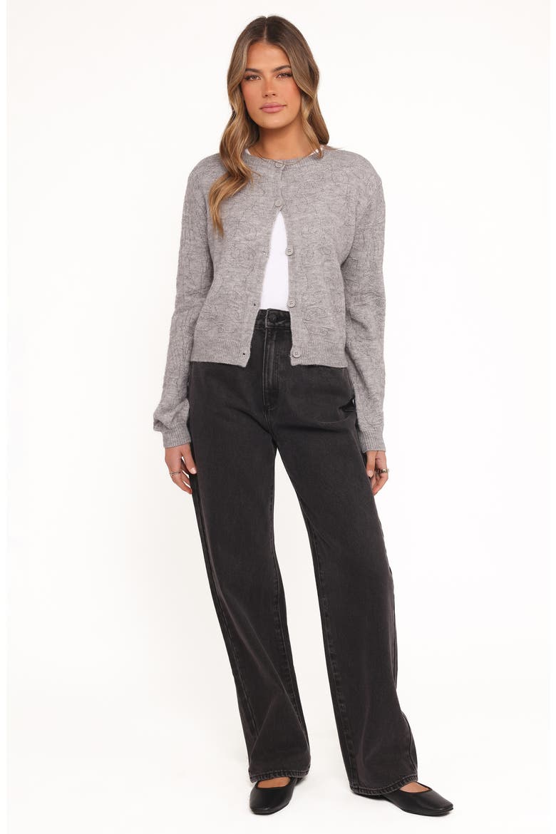 Fauna Tonal Stitch Cardigan, Alternate, color, HEATHER GREY