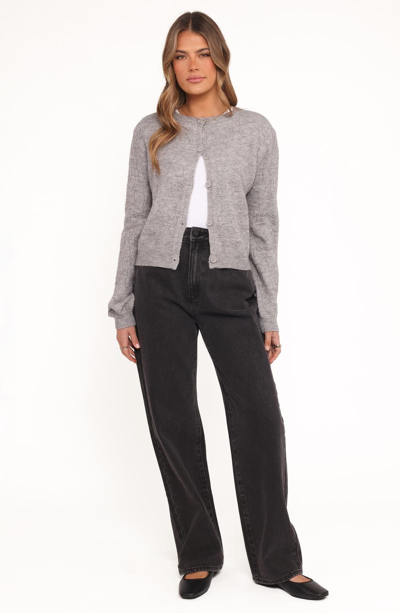 Petal & Pup Fauna Tonal Stitch Cardigan, Alternate, color, Heather Grey