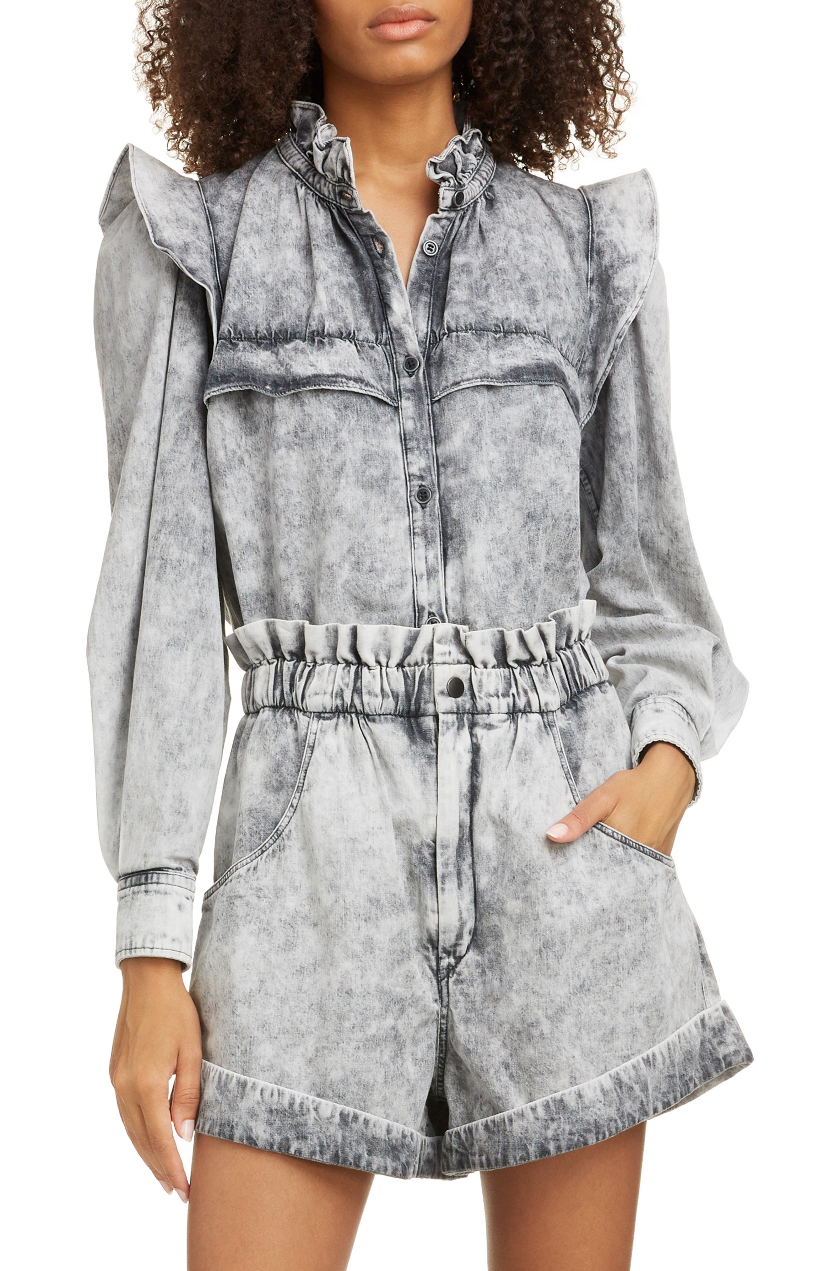 Idety Ruffle Trim Stonewashed Shirt