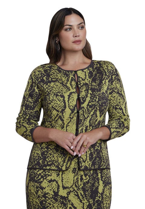 Intarsia Knit Cardigan (plus)