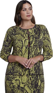 ELOQUII Intarsia Knit Cardigan (plus)