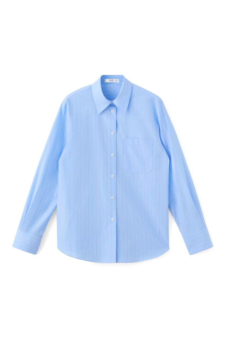 Stripe Poplin Button-Up Shirt, Alternate, color, BLUE