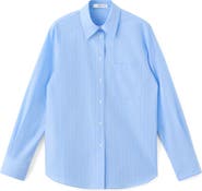 MANGO Stripe Poplin Button-Up Shirt