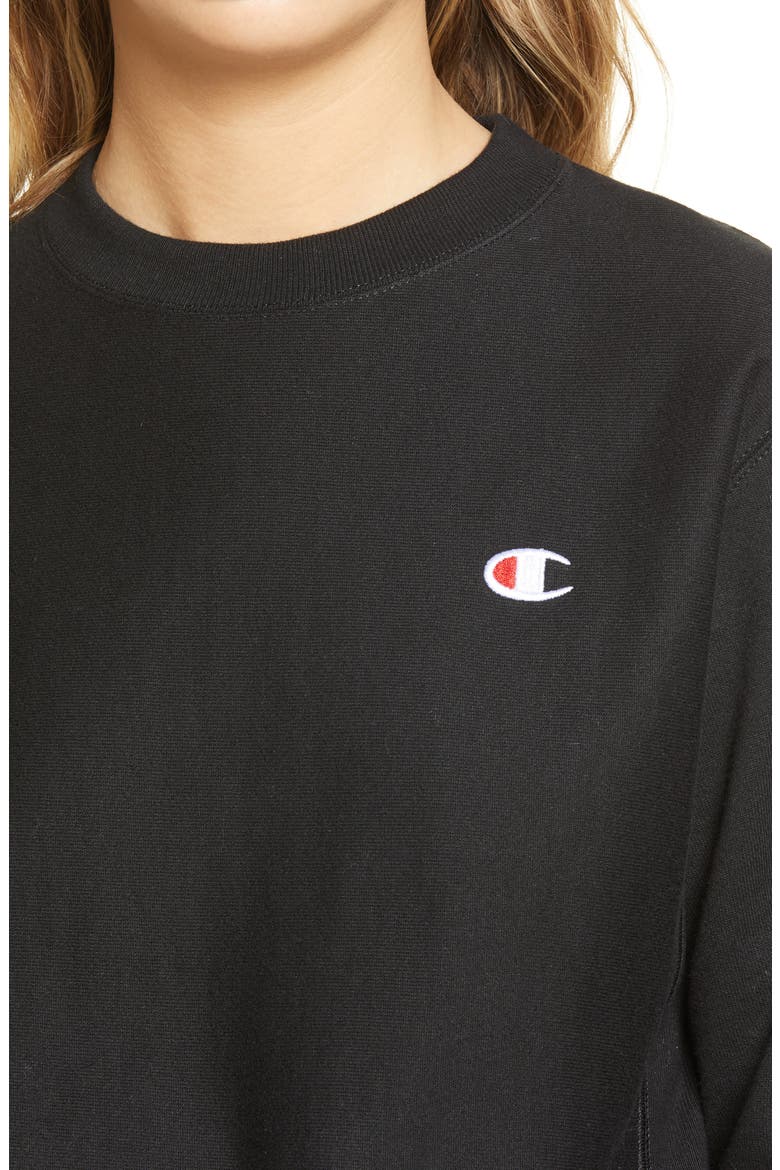 Reverse Weave® Boyfriend Sweatshirt, Alternate, color, BLACK