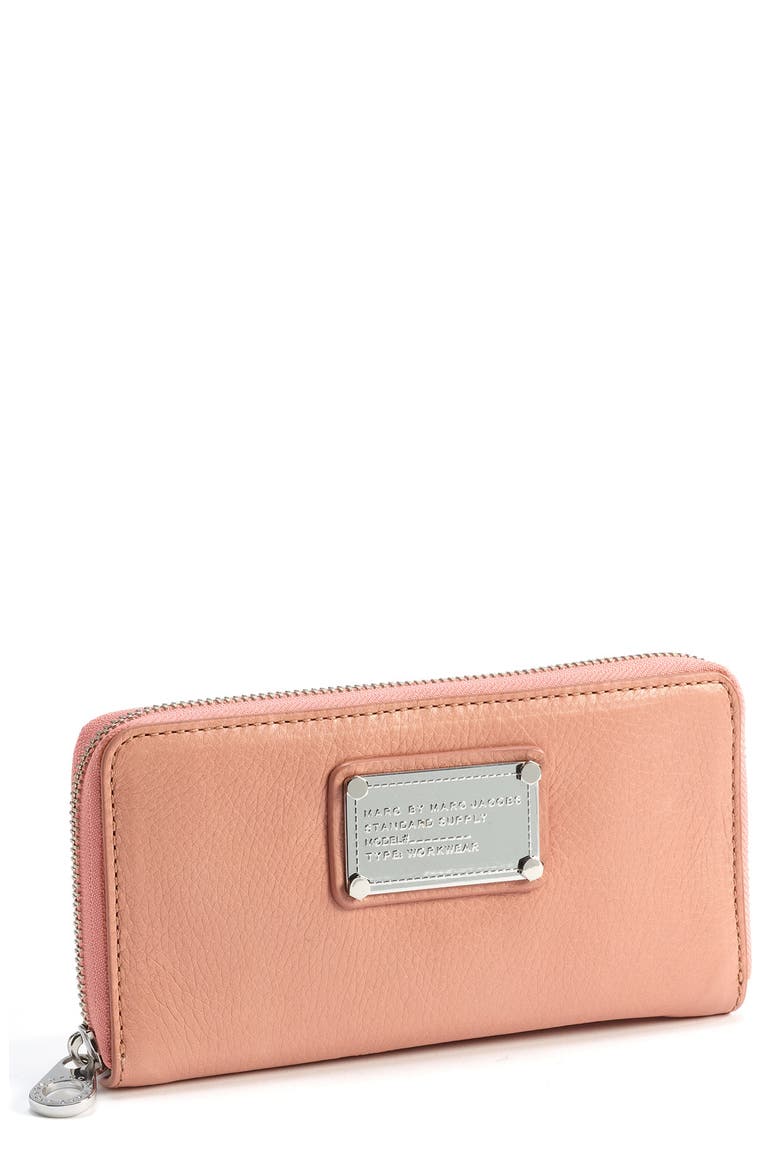 MARC BY MARC JACOBS 'Classic Q - Vertical Zippy' Wallet, Main, color, BLUSH