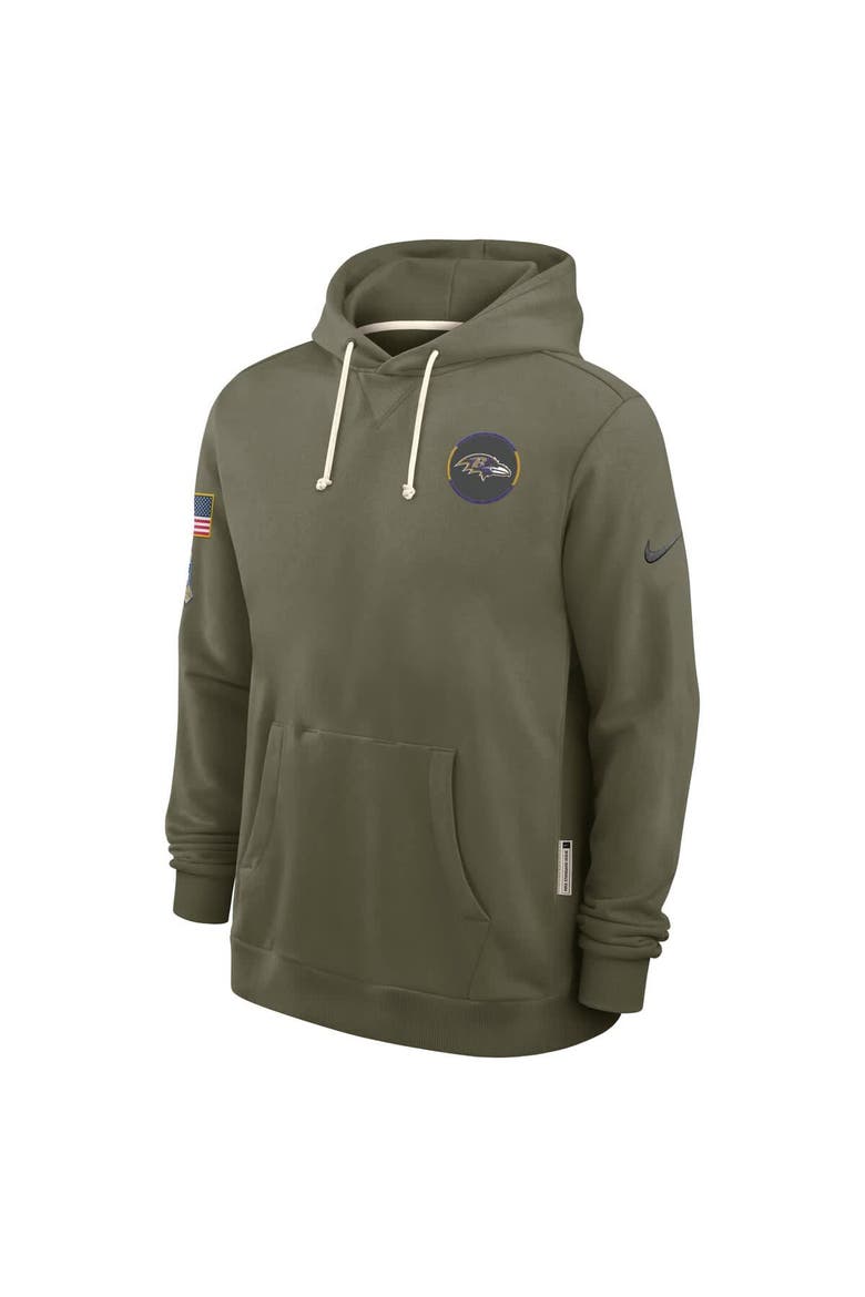 Men's Nike Olive Baltimore Ravens 2025 Salute to Service Sideline Standard Issue Dri-FIT Hoodie, Alternate, color, Olive