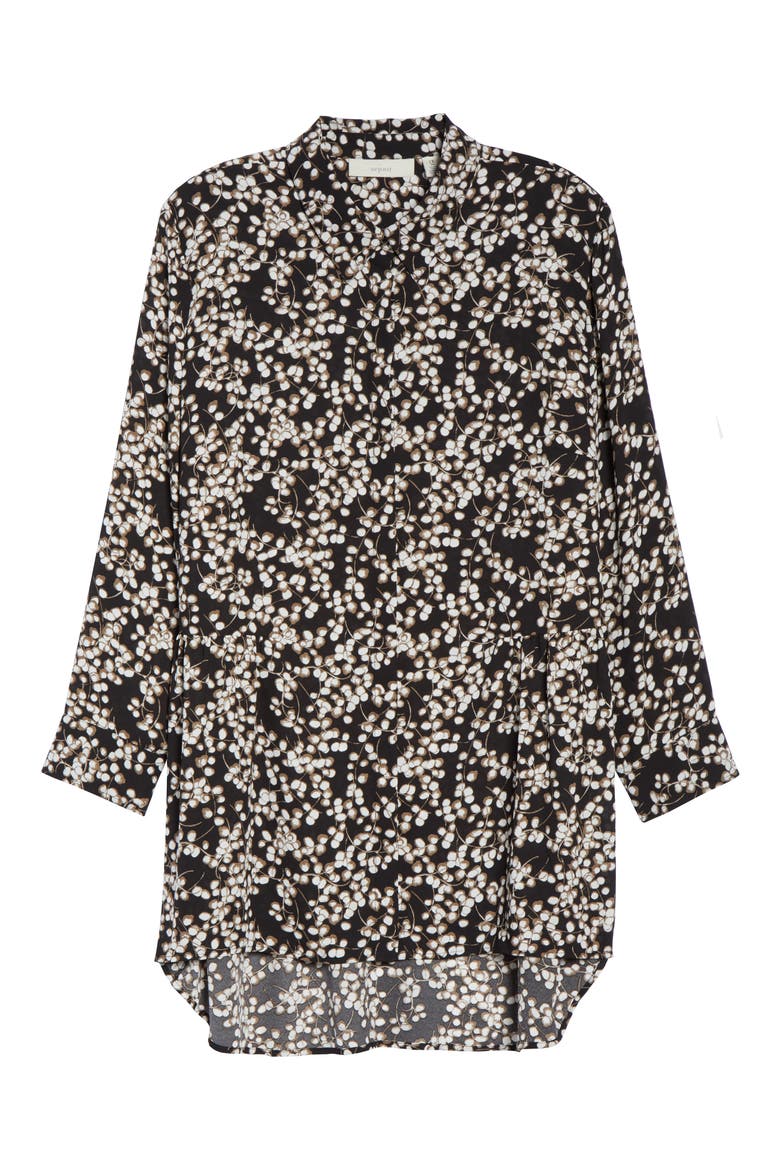 High/Low Tunic, Alternate, color, BLACK-BROWN BRANCHES PRINT