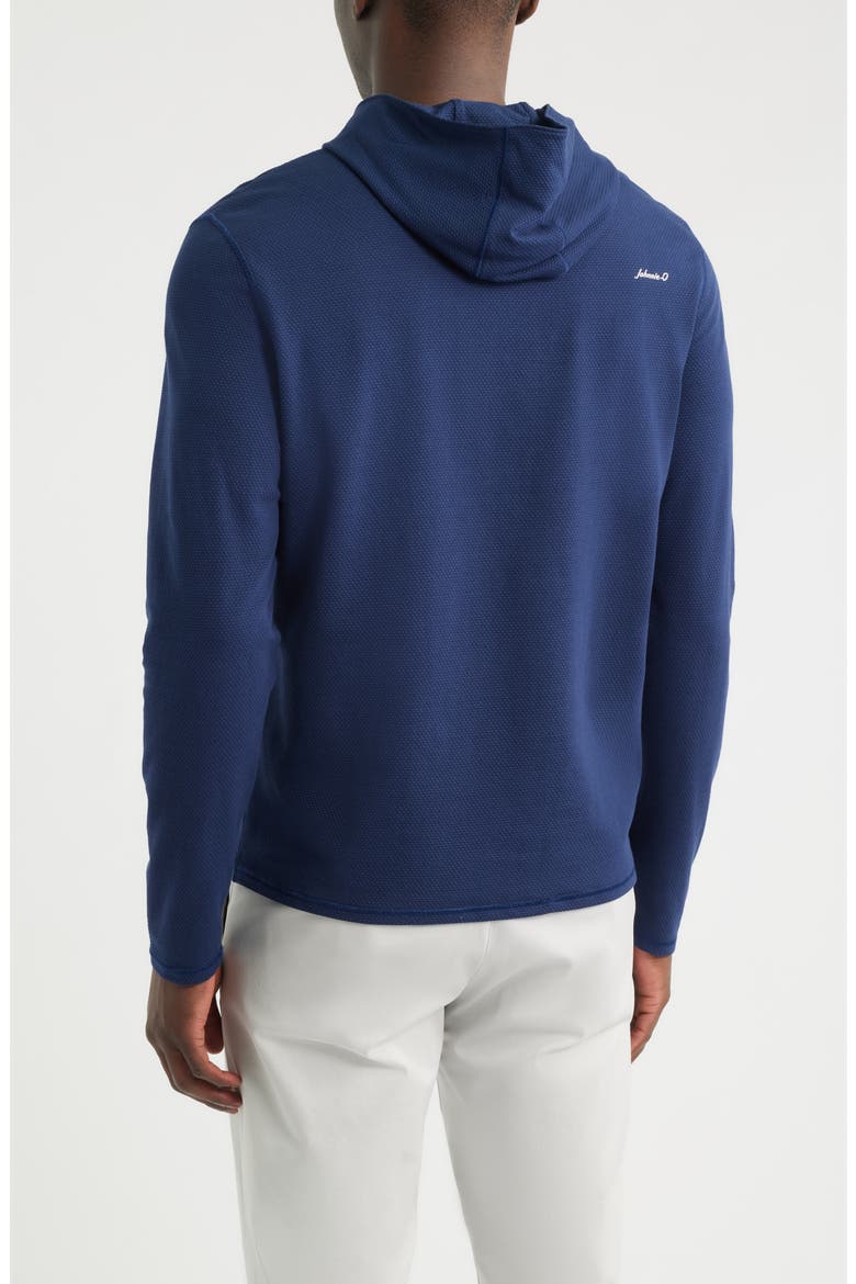 Stretch Cotton Blend Pebble Hoodie, Alternate, color, NAVY