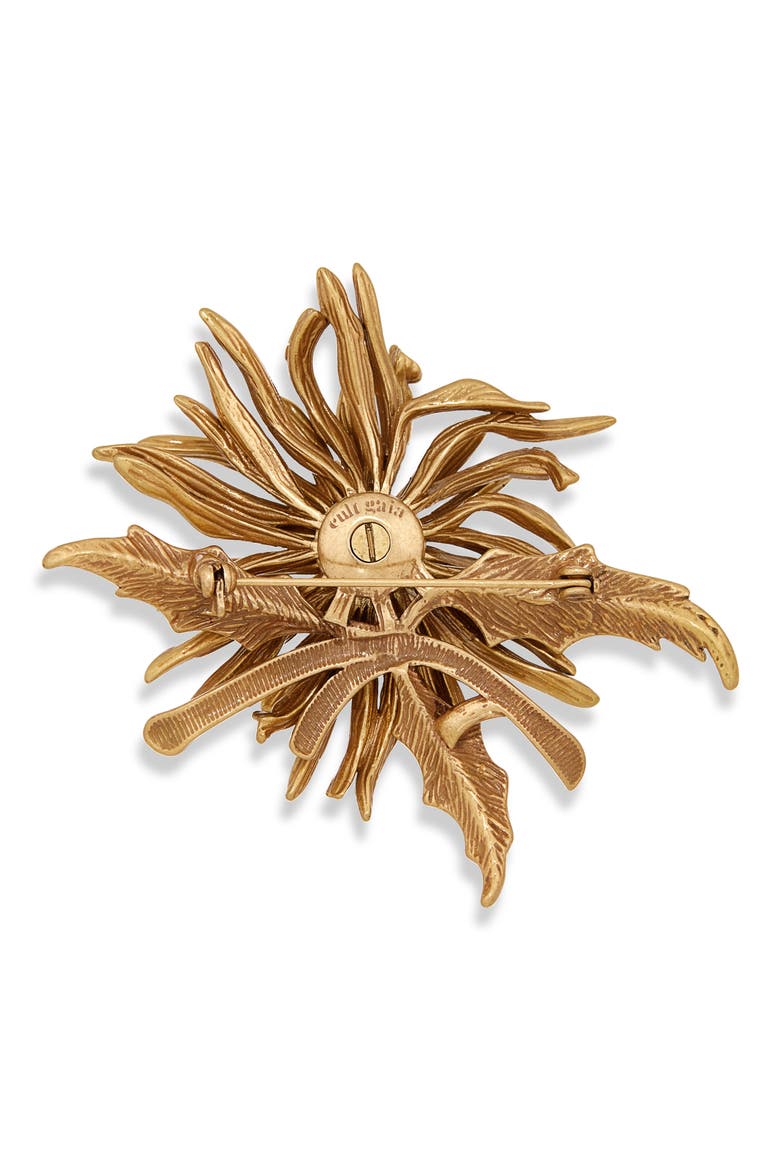 Octavia Brooch, Alternate, color, ANTIQUE BRASS