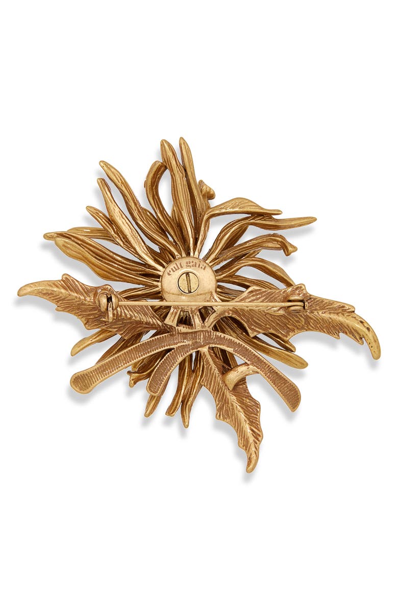 Cult Gaia Octavia Brooch, Alternate, color, Antique Brass