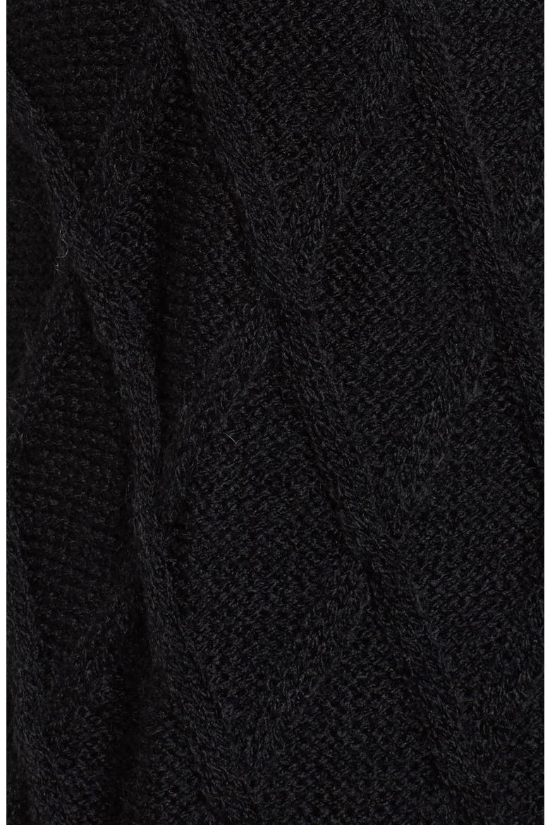 Cable Stitch Long Sweater Vest, Alternate, color, BLACK