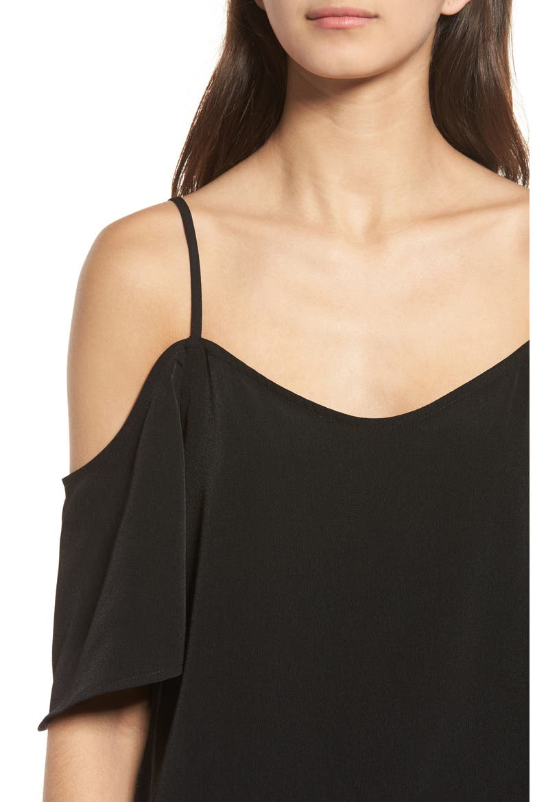 Cold Shoulder Top, Alternate, color, BLACK
