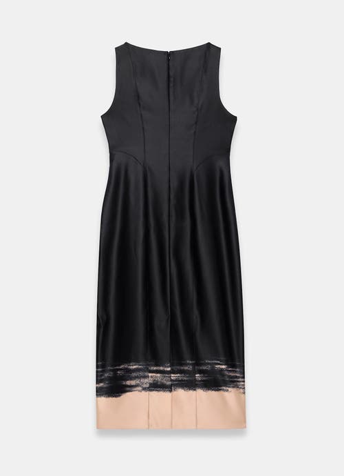 Mint Velvet Ombre Print Midi Dress In Black