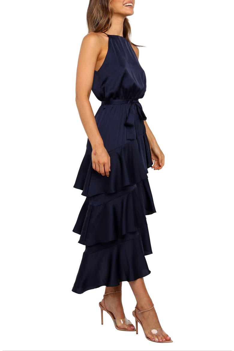 Seychelle Asymmetric Tiered Dress, Alternate, color, NAVY