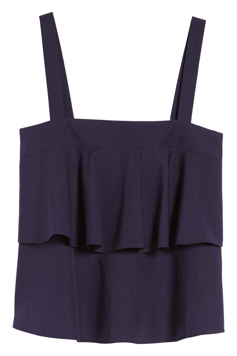 Tiered Cotton Tank, Alternate, color, NAVY DUSK