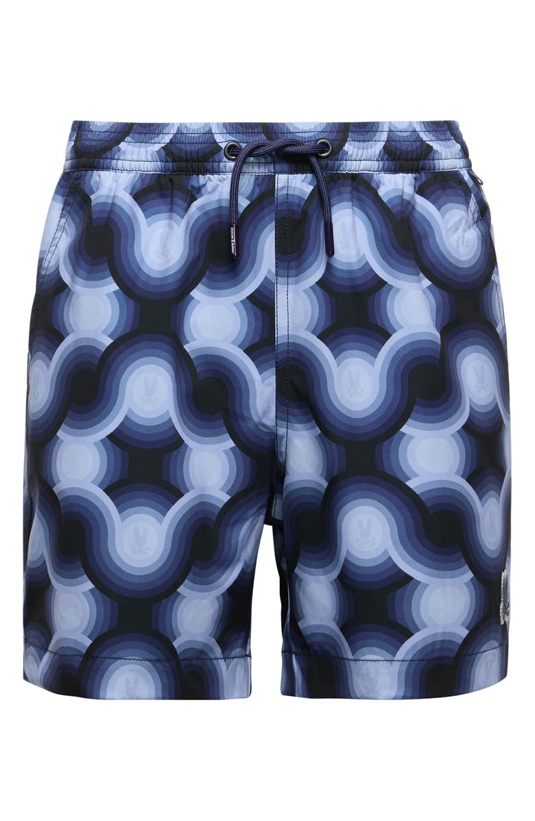 Psycho Bunny Kids' Paros Swim Trunks, Main, color, Evening Blue
