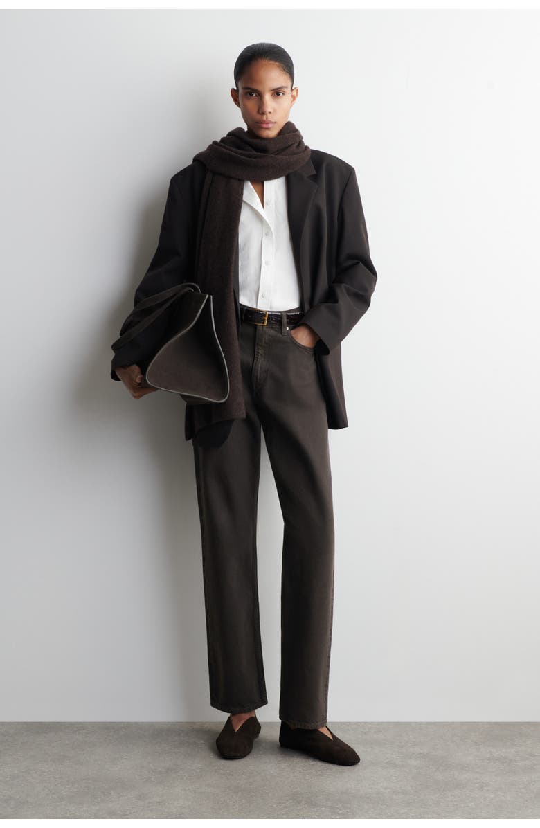 COS Gathered Pima Cotton Blouse, Alternate, color, White