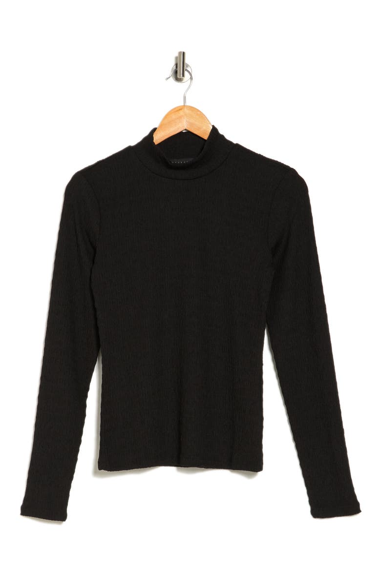 Day Dream Mock Neck Long Sleeve Top, Alternate, color, BLACK