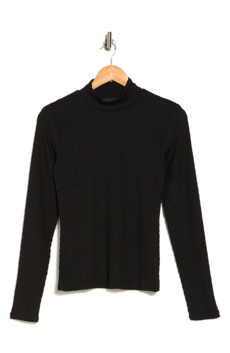 Sanctuary Day Dream Mock Neck Long Sleeve Top, Alternate, color, Black