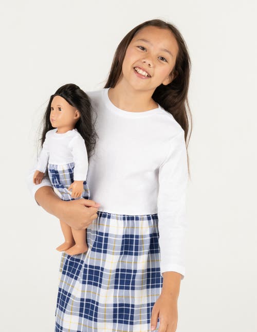 Leveret Girls Skirt Dress With Matching Doll Dress, 100% Cotton In White