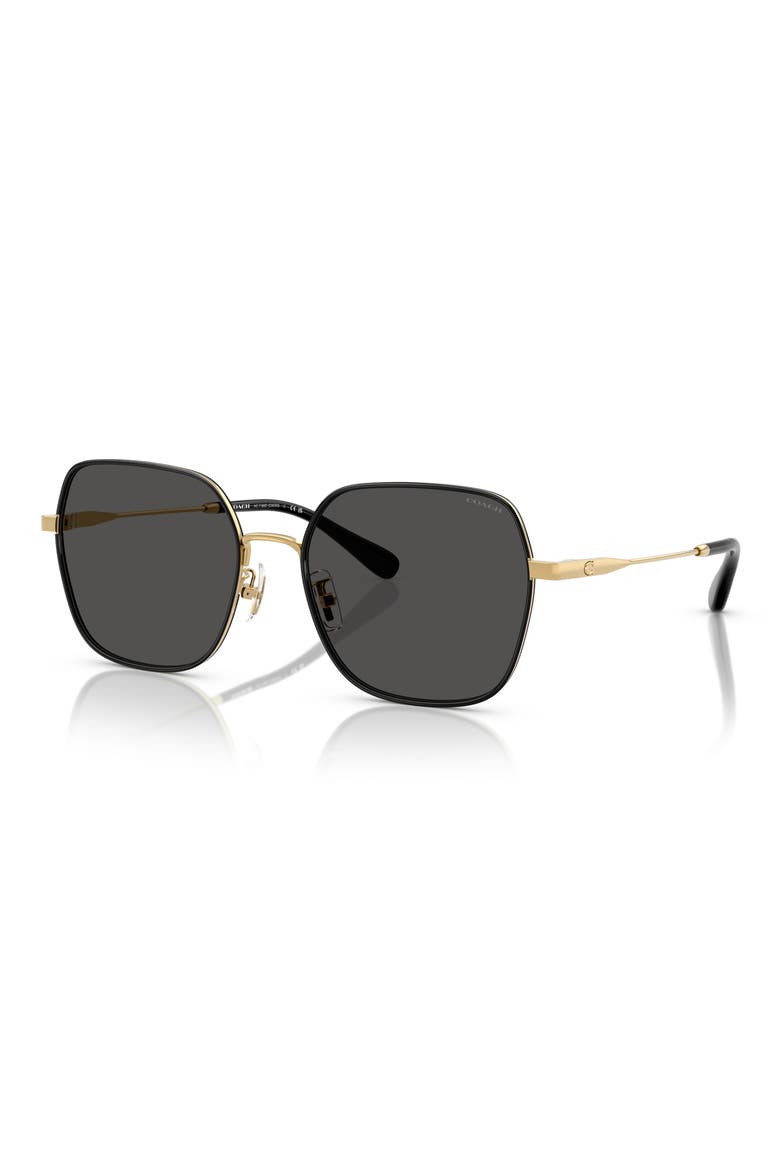 57mm Irregular Round Sunglasses, Alternate, color, SHINY GOLD / BLACK / GREY