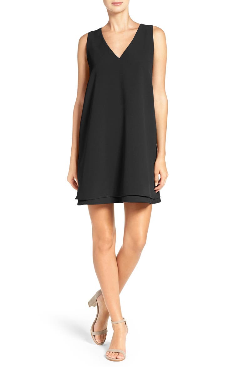 BB Dakota 'Palma' Crepe Shift Dress, Alternate, color, BLACK