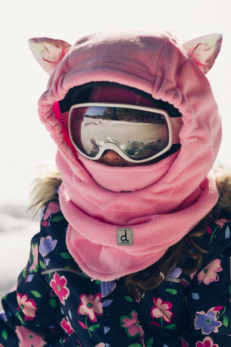 Oversized Polar Fleece Cat Ear Ski Helmet Balaclava, Alternate, color, Pink