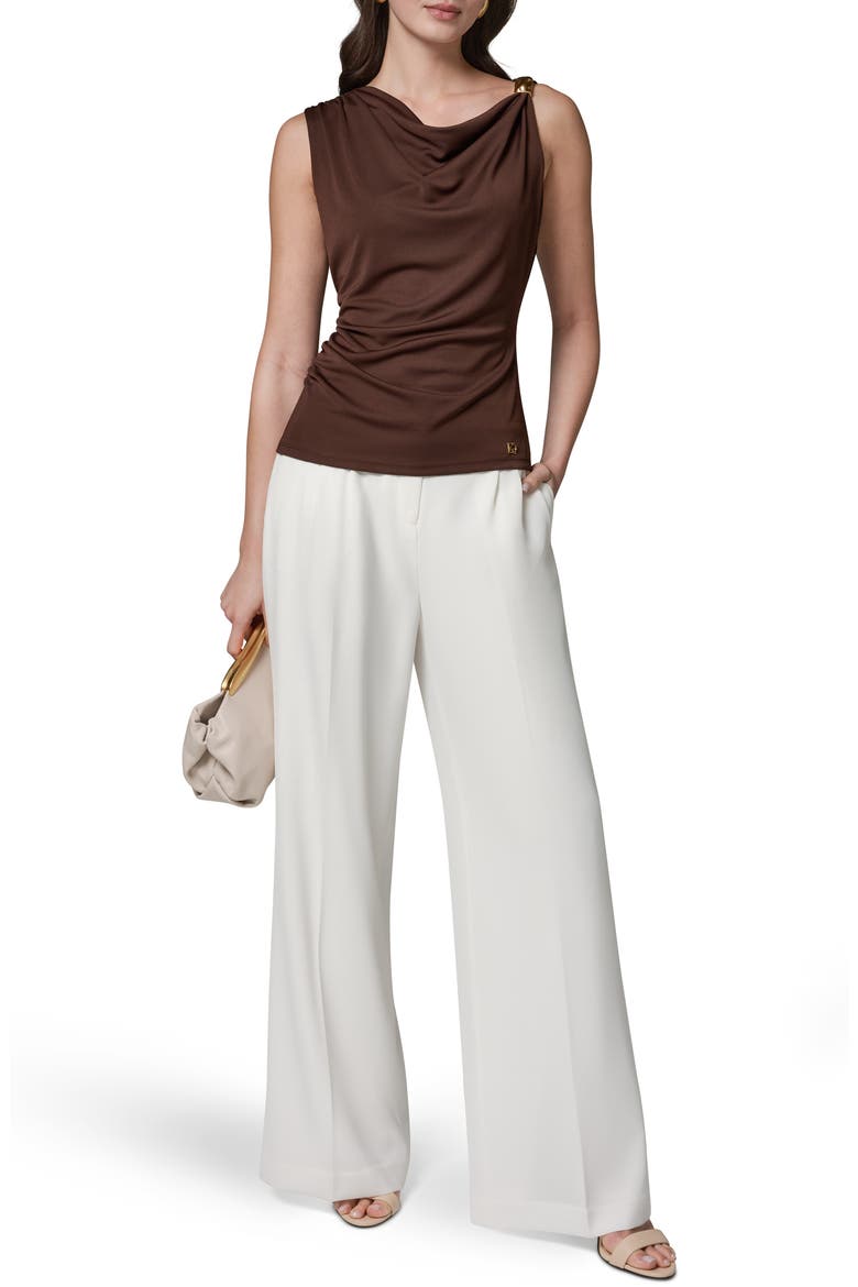 Ruched Asymmetric Sleeveless Top, Alternate, color, CANYON