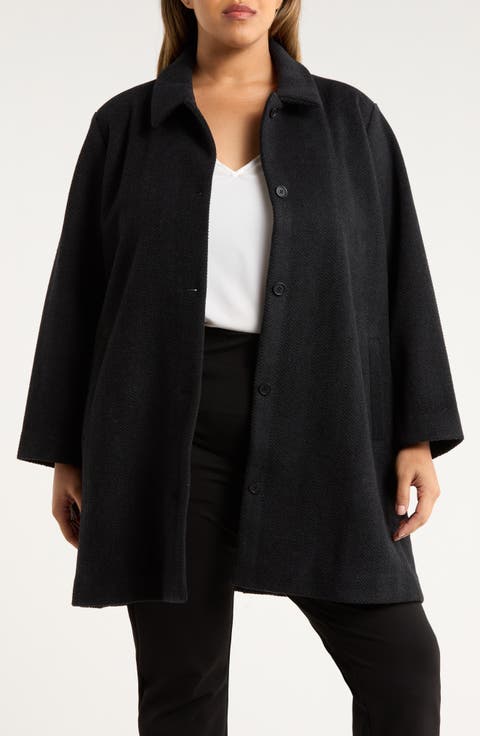 Herringbone Wool Coat