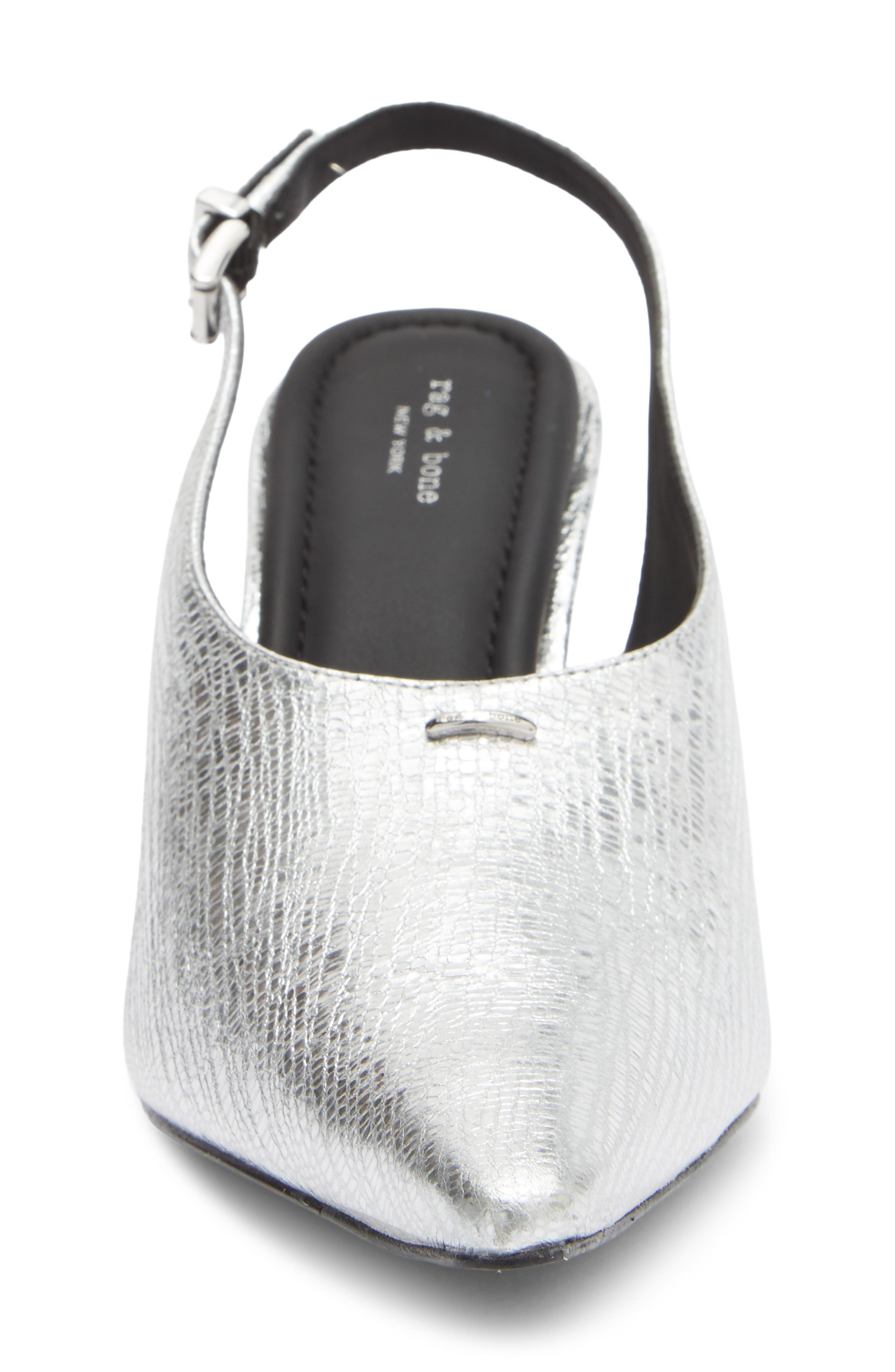 Mercer Pointed Toe Slingback Pump, Alternate, color, SILVER