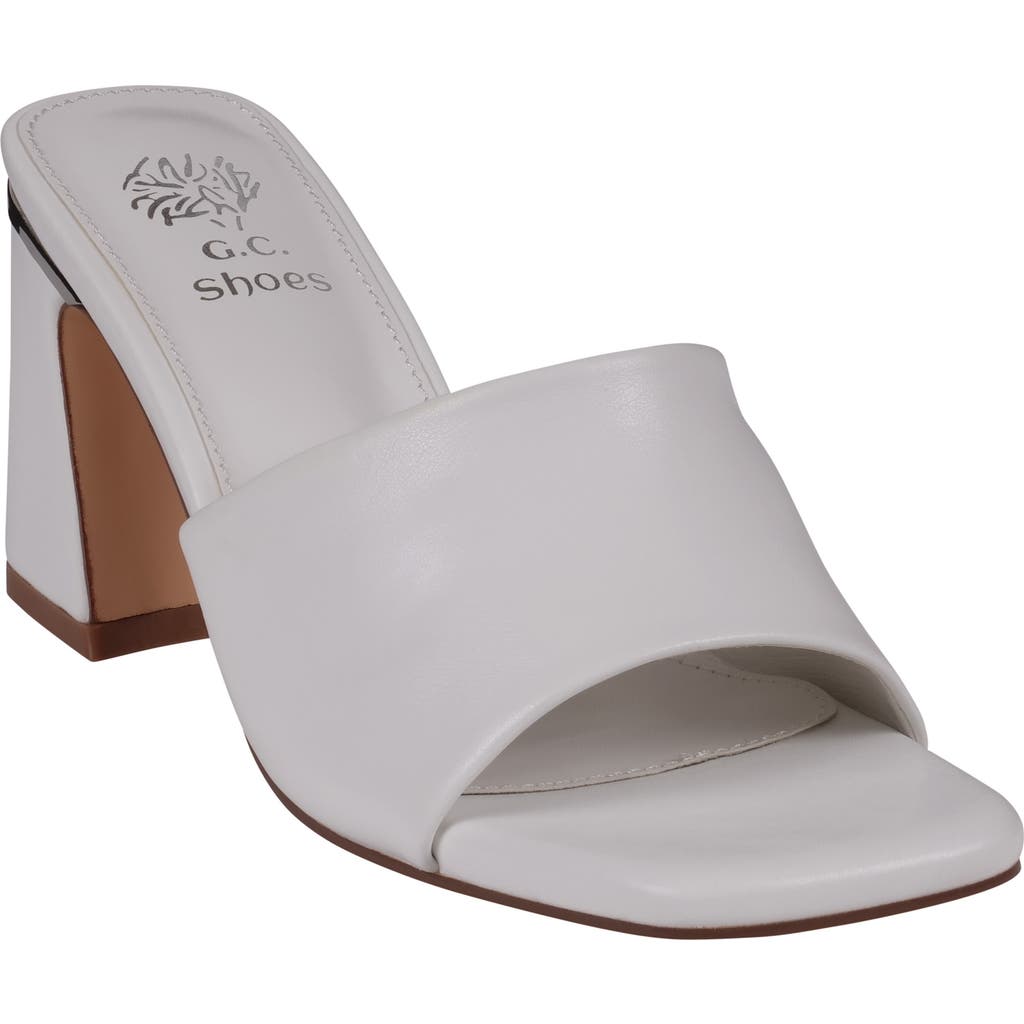 Gc Shoes Women's Soho Square Toe Block Heel Dress Sandals In White