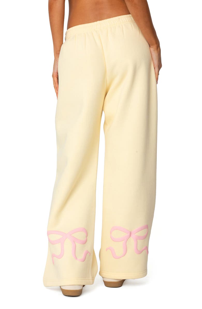 EDIKTED Bonney Bow Detail Sweatpants, Alternate, color, Yellow