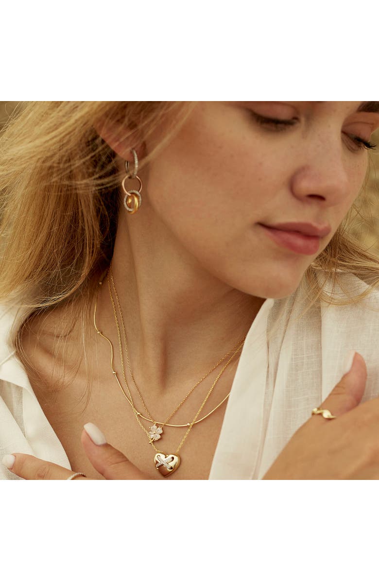 Spero London Four Leaf Clover Sterling Silver Necklace - White, Alternate, color, Gold