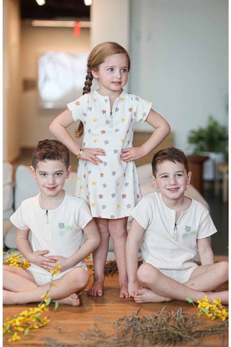 Kids' Floral Rib Top, Alternate, color, BEIGE BOY