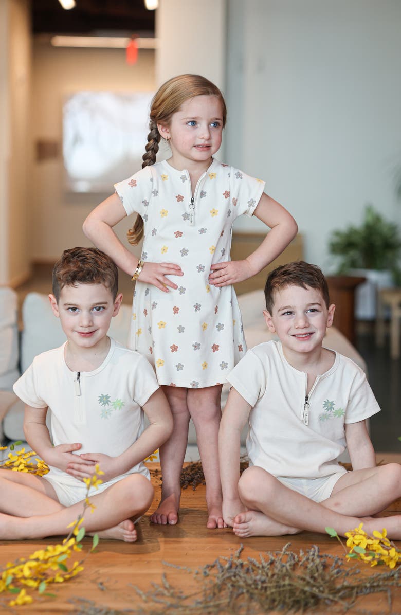 Manière Kids' Floral Rib Top, Alternate, color, Beige Boy