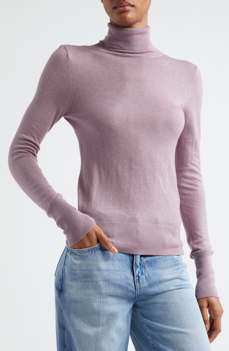L'AGENCE Flora Turtleneck Sweater, Alternate, color, Wisteria/ Gold