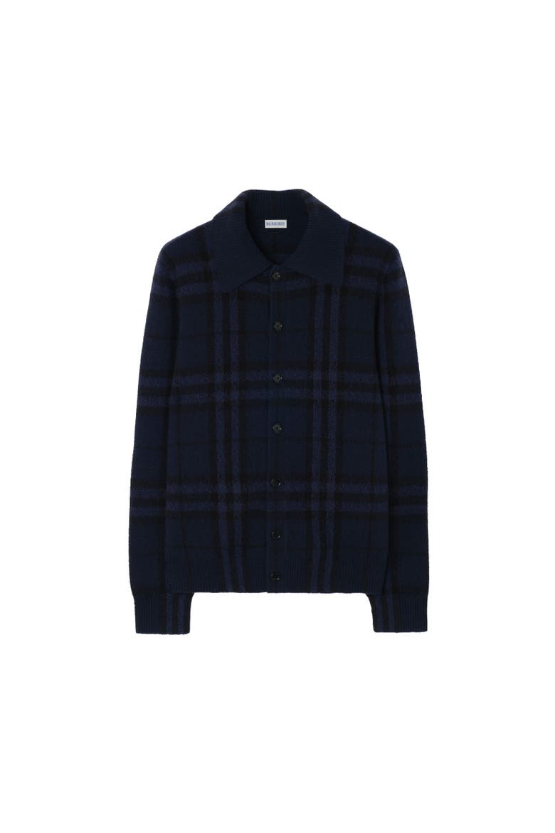 Check Cashmere Cardigan, Alternate, color, Navy