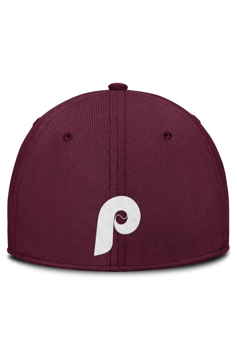 Nike Men's Nike Gray/Burgundy Philadelphia Phillies Rise Swoosh Performance Flex Hat, Alternate, color, 